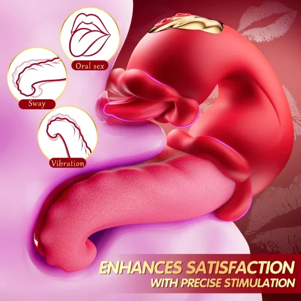 Silicone clitoral nipple stimulation g-spot licking tongue vibrator：圖片 2