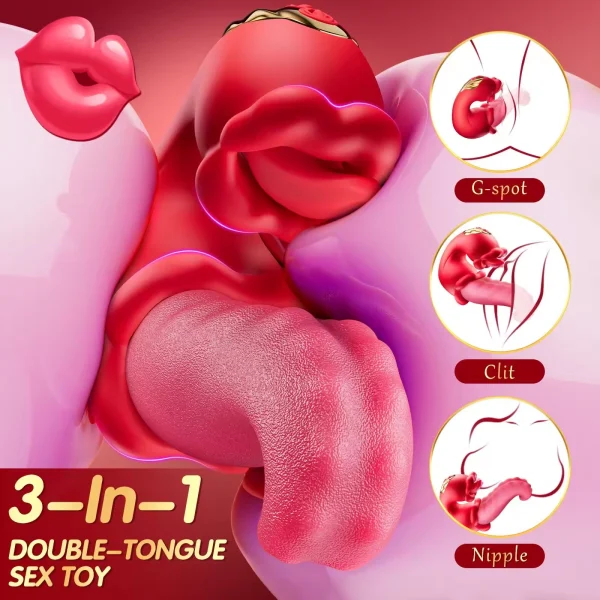 Silicone clitoral nipple stimulation g-spot licking tongue vibrator：圖片 3