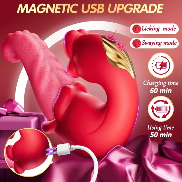 Silicone clitoral nipple stimulation g-spot licking tongue vibrator：圖片 4