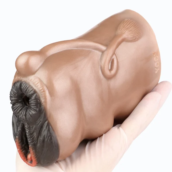 Brown horse simulated vagina and anus mold, male masturbation cup：圖片 2