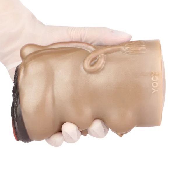 Brown horse simulated vagina and anus mold, male masturbation cup：圖片 3