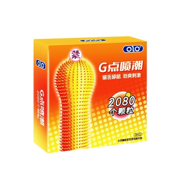 Cat Tongue Barb Wolf Teeth G-Spot Large Particle Hyaluronic Acid Condom Adult Sexual Delay Durable Condom：圖片 6