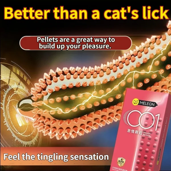 Pleasure Particle Condoms,Ultra-thin and safe hyaluronic acid condom, 2040 particles, more enjoyable than barbs, contains pleasure enhancing liquid, and comes with extra-long soft beads, which makes it full and pleasurable every time!：圖片 2
