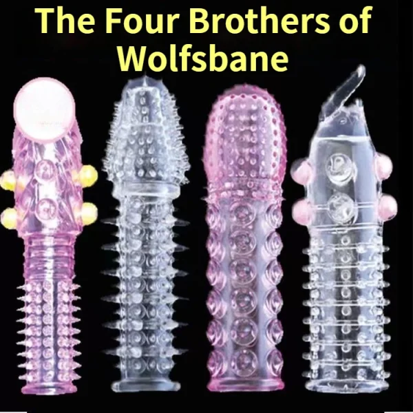 Wolf Tooth condoms, 1 set of 4 different shapes,dynamic large particles, longer and thicker, fast desensitization, conquer your girlfriend, double the pleasure, reusable! Fun adult sex products：圖片 3