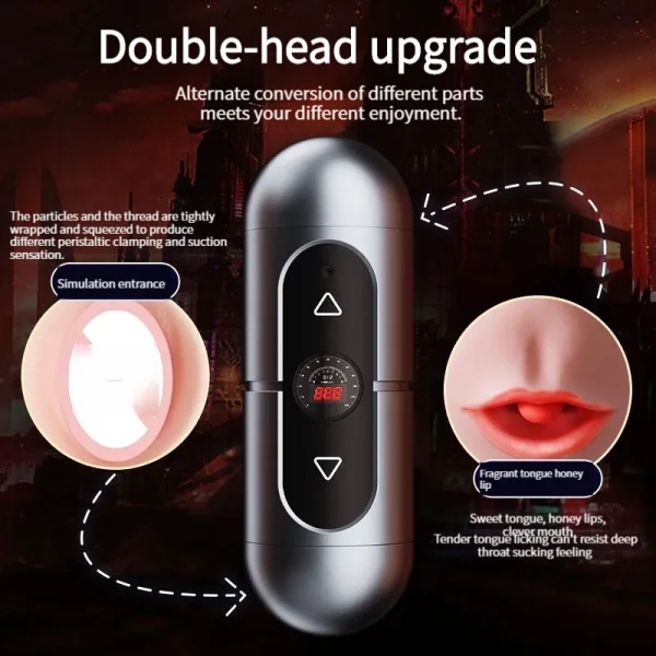 Electric masturbation cup for men, fully automatic oral sex cup, real vagina, masturbation fun, adult sex products for men：圖片 2