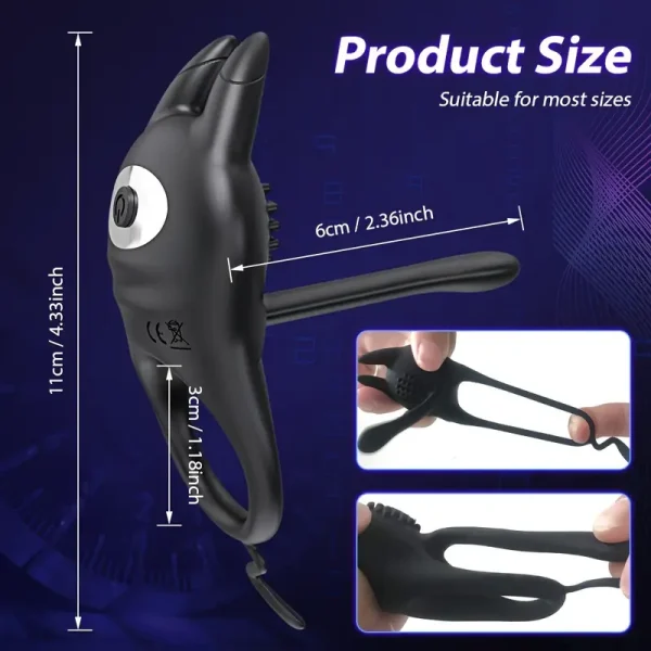 【Popular Choice】Vibrator sex toys, cock ring with 10 modes vibrator, silicone adult toys, sex toys for men, adult sex toys for couples：圖片 3