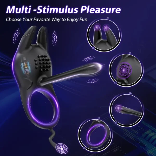 【Popular Choice】Vibrator sex toys, cock ring with 10 modes vibrator, silicone adult toys, sex toys for men, adult sex toys for couples：圖片 2