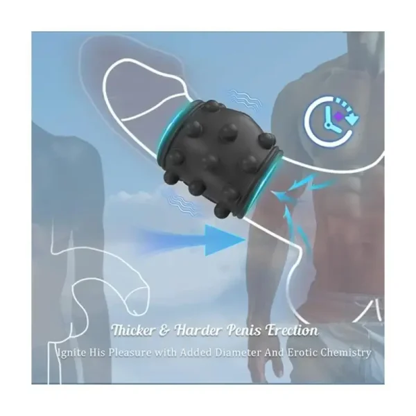 Vibrating condom,upgraded version vibrating penis cover Penis ring Penis and G-spot clitoris stimulation vibrator Couple adult sex toys Universal：圖片 3