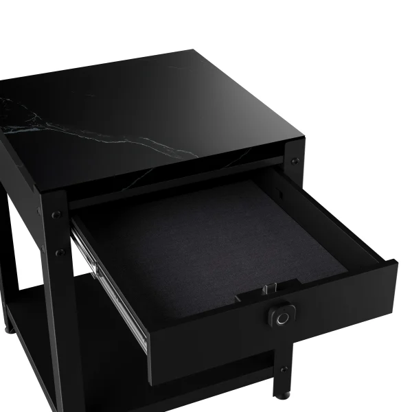 Square double layer coffee table with hidden compartment and fingerprint lock, end table, safe：圖片 2